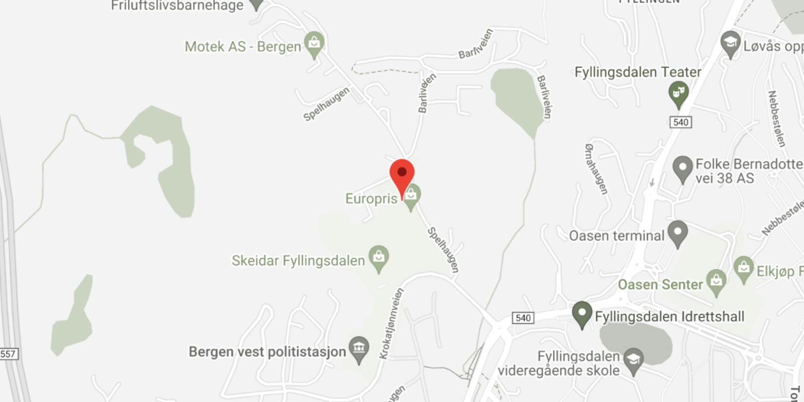 finn sky fitness fyllingsdalen på kartet